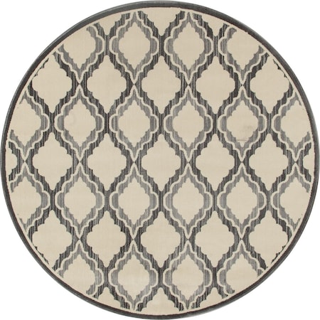 Art Carpet 8 Ft. Milan Collection Hopscotch Woven Round Area Rug, Gray 24644